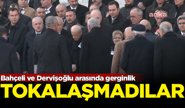 Cenazede gergin anlar! Bahçeli ve Dervişoğlu tokalaşmadı