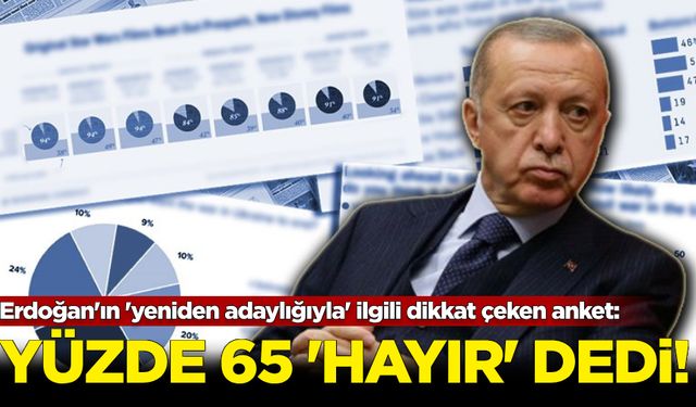 Erdoğan'ın 'yeniden adaylığıyla' ilgili dikkat çeken anket: Yüzde 65 'hayır' dedi!