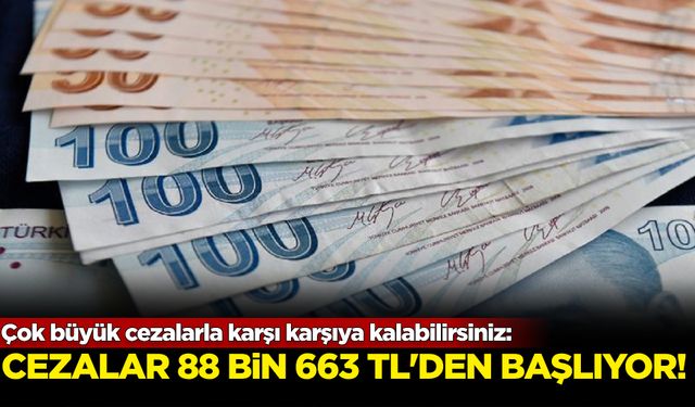 Çok büyük cezalarla karşı karşıya kalabilirsiniz: 88 bin 663 liradan başlıyor!