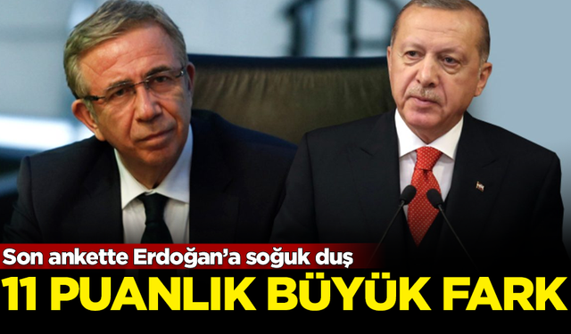 AKP'yi şok eden anket! Mansur Yavaş'tan Erdoğan'a 11 puanlık fark