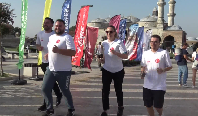 CHP'liler, Edirne Maratonu'nda Ekrem İmamoğlu'na özgürlük için koştu