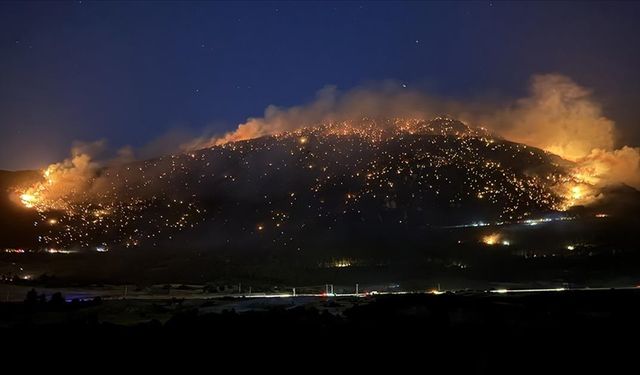 Denizli’deki orman yangınına havadan ve karadan müdahale