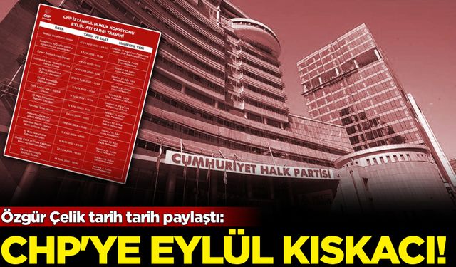 Özgür Çelik tarih tarih paylaştı: CHP'ye 'eylül' kıskacı!