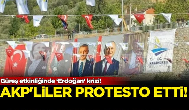 Güreş etkinliğinde ‘Erdoğan’ krizi! AKP'liler protesto etti