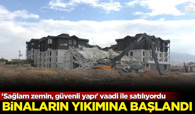 Yeşilyurt Belediyesi’nin 'Sağlam zemin, güvenli yapı' vaadi ile satışa çıkardığı binaların yıkımına başlandı