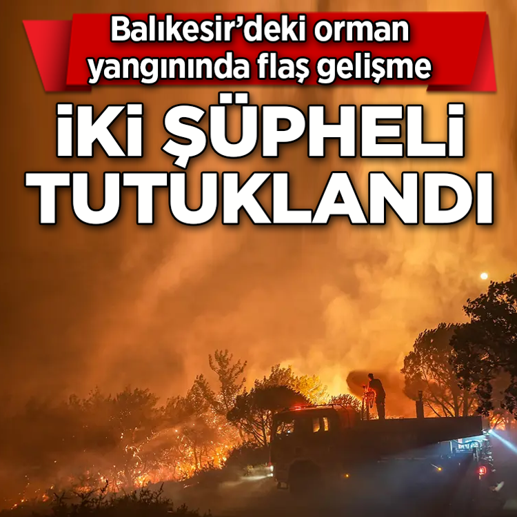 Balıkesir'deki orman yangınında 2 kişi tutuklandı: Kaynak kıvılcımı iddiası