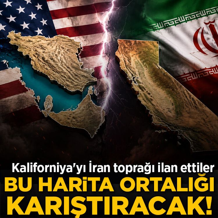 İran'dan Trump'a dikkat çeken karşılık: Kaliforniya'yı İran toprağı ilan eden harita