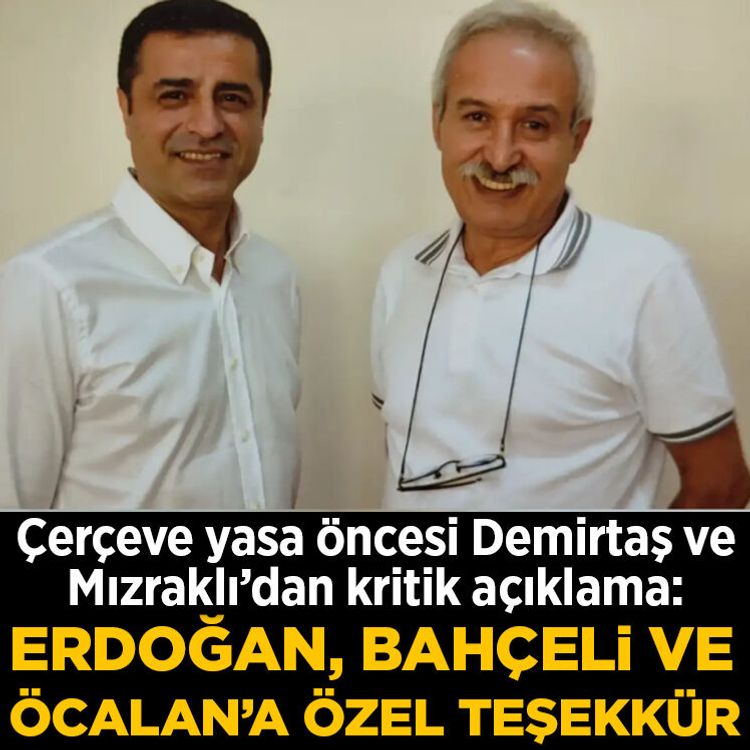 Son Dakika... Selahattin Demirtaş'tan çerçeve yasa öncesi Erdoğan, Bahçeli ve Öcalan'a özel teşekkür