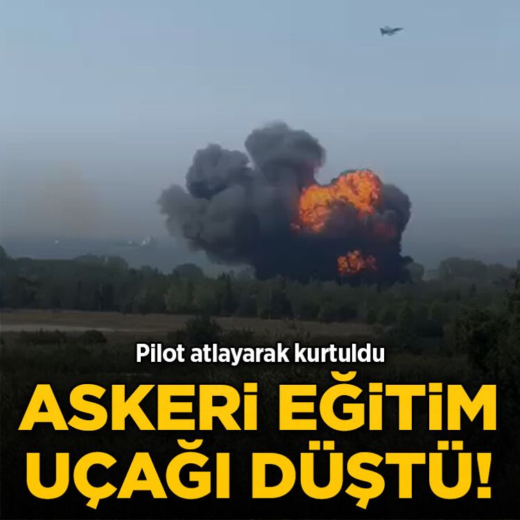Yalova'da askeri eğitim uçağı düştü! Pilot atlayarak kurtuldu