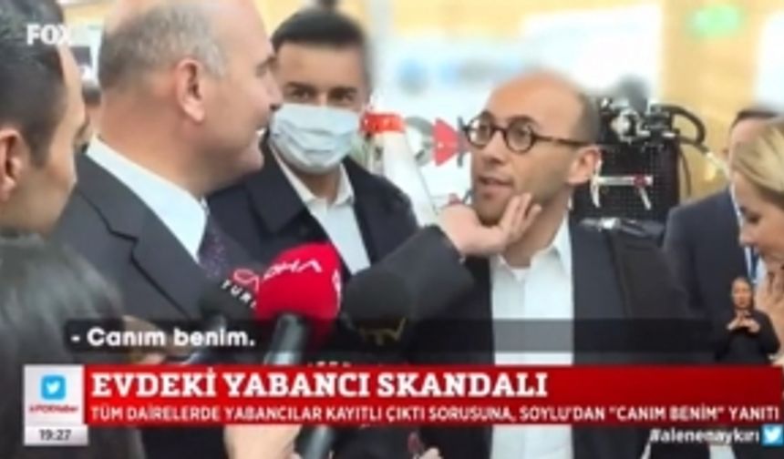 Soylu, muhabirin sorusunu yanıtlamayıp çenesini okşadı