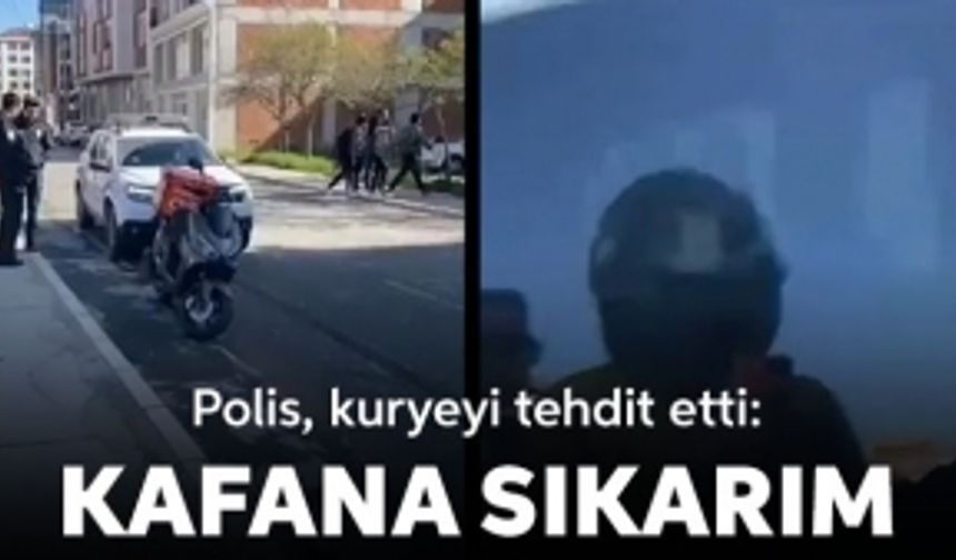 Polisten motokuryeye tehdit ve darp: Kafana sıkarım