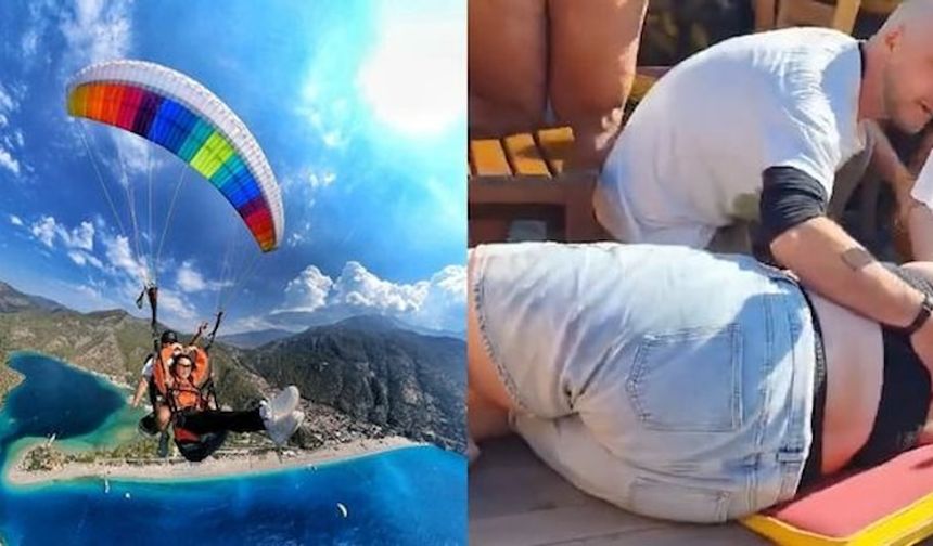 Restoranda yemek yiyen turistlerin üzerine paraşütçü düştü: 3 yaralı