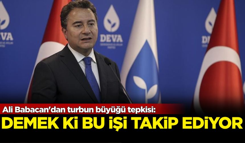 Ali Babacan'dan turbun büyüğü tepkisi: Demek ki bu işi takip ediyor