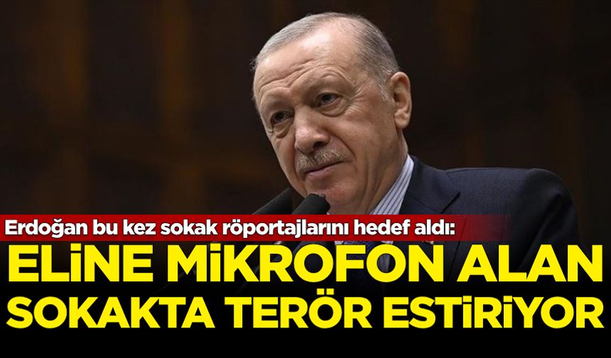 Erdoğan bu kez sokak röportajlarını hedef aldı: Eline mikrofon alan sokakta terör estiriyor