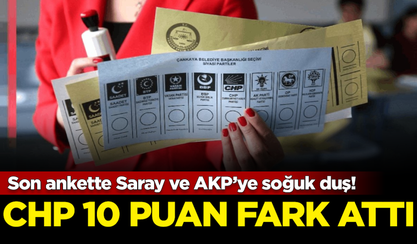 Son ankette Saray ve AKP’ye soğuk duş! CHP 10 puan fark attı