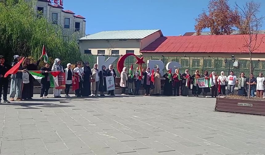 Kars’ta kadınlardan Gazze'ye destek zinciri