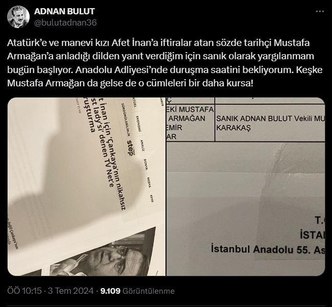 Adnan Bulut Tweet 3 Temmuz 2024