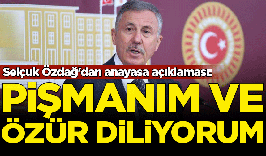 Selçuk Özdağ'dan anayasa açıklaması: Pişmanım ve özür diliyorum