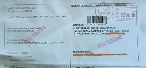 Ali Eren Bingol Tebligat